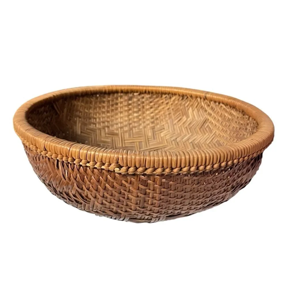 Vintage Bamboo Woven Winnowing Basket